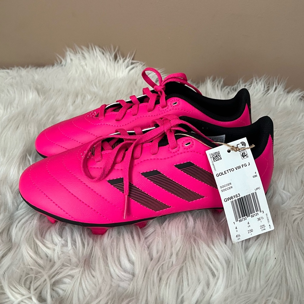 {Adidas} Goletto VIII FG Soccer Cleats in Pink & Black - Youth 4.5 - NWT